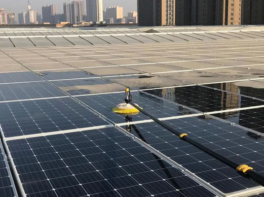 Portable Solar Panel Cleaning Brush Kits Single Head Automatic Rotating Brush Machine Robots