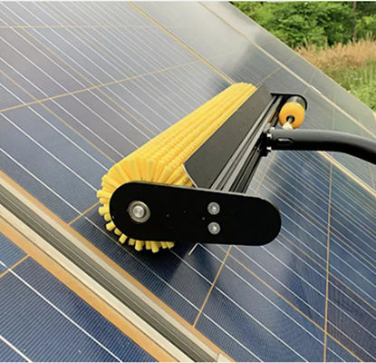 Photovoltaic Solar Panel Rotary Cleaning Robot Brush Manual Rotating Electric Water / Dry Roller Brush
