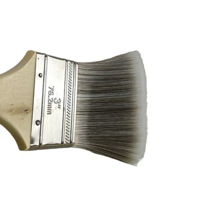 3-inch Thick Paint Brush Stainless Steel Iron Shell Poplar Handle  Dual Color Sharpened Wire Water-based Paint Brush