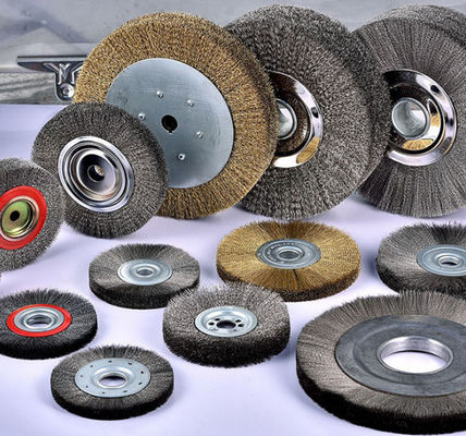 Galvanized Plywood OD125  0.15mm Wire Flat Shaped Crimped Wire Brush